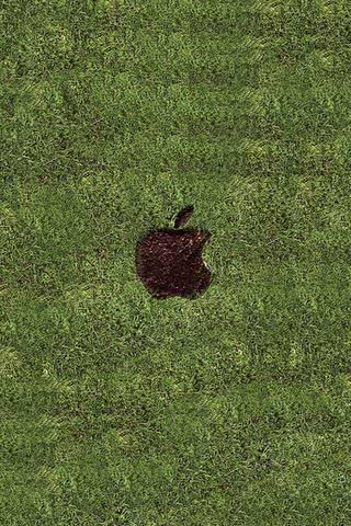 アップルロゴ -芝生