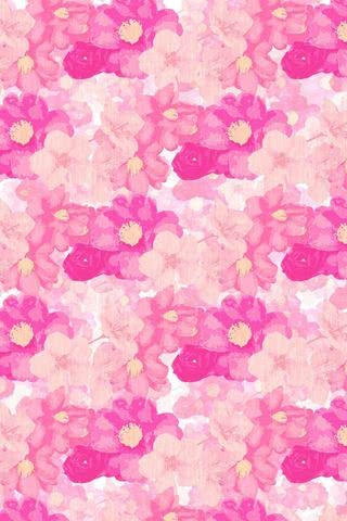 花柄 - 水彩ピンク