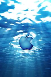 水に沈んだApple - 涼し気なiPhone壁紙