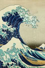 銭湯に描いてそうな波の日本画 - iPhone壁紙