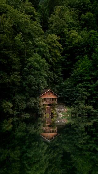湖畔の小屋