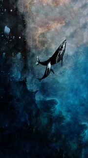 クジラ | アートなiPhone壁紙
