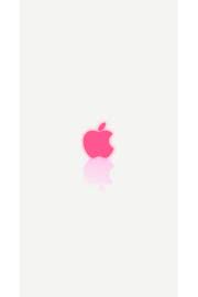 アップルロゴ - ホワイト／ピンク