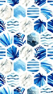 水彩風の青い壁紙