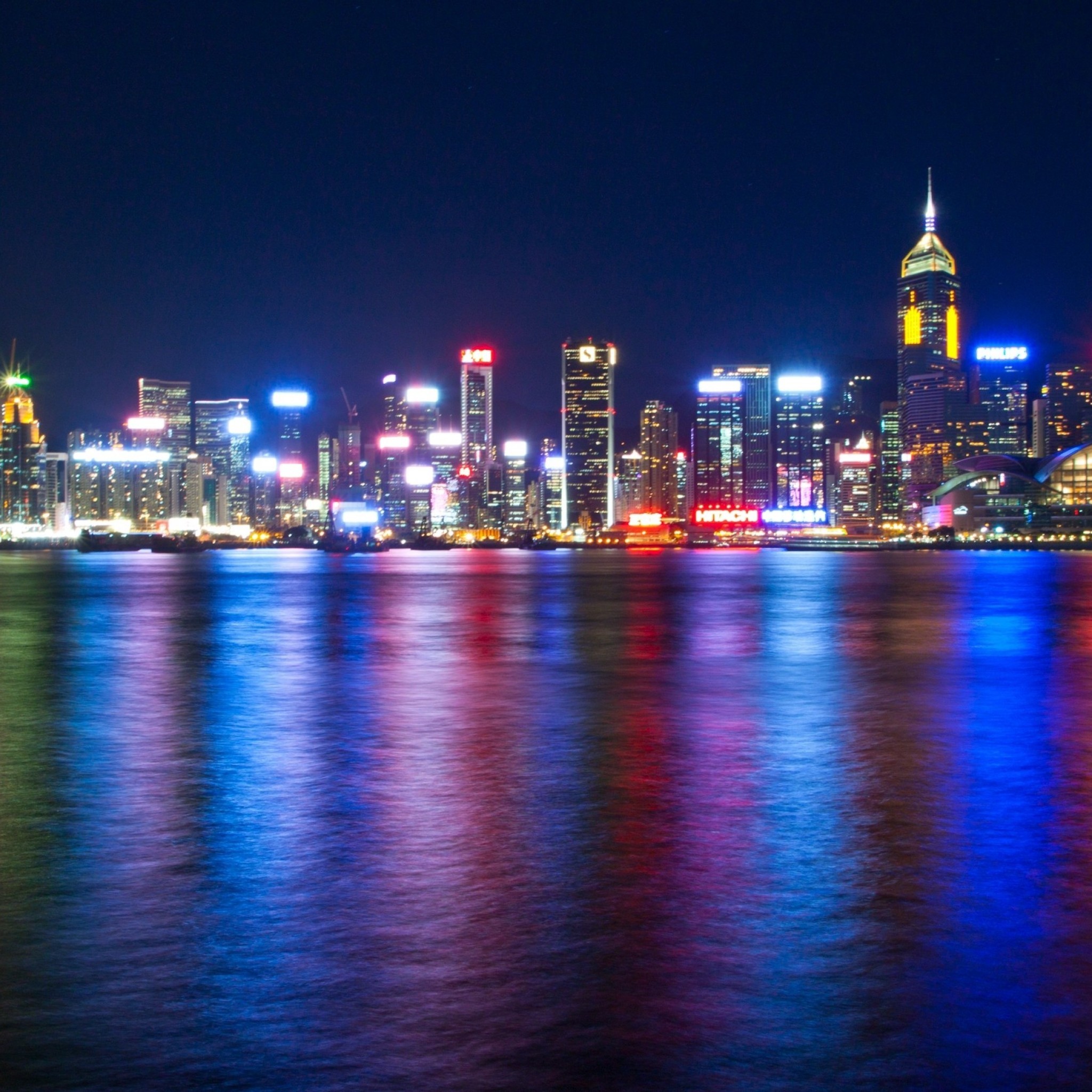 ＆raquo; 香港ビクトリアハーバーの海のナイトライトメトロポリスの摩天楼 | HDの壁紙 | iPad/タブレット壁紙ギャラリー
