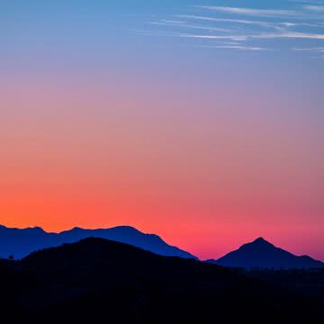 山の夕暮れ