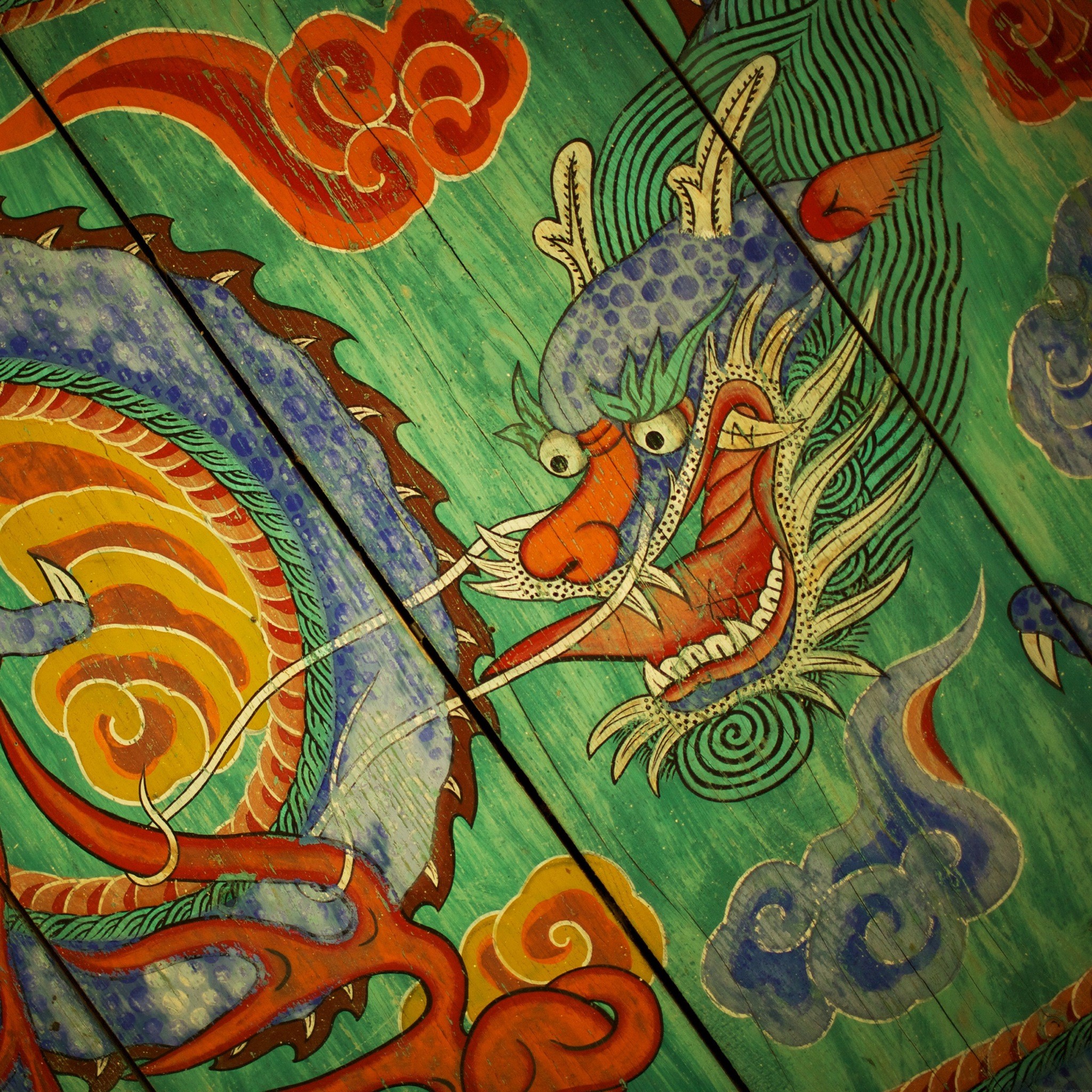 木の板に描かれた龍 Ipad タブレット壁紙ギャラリー