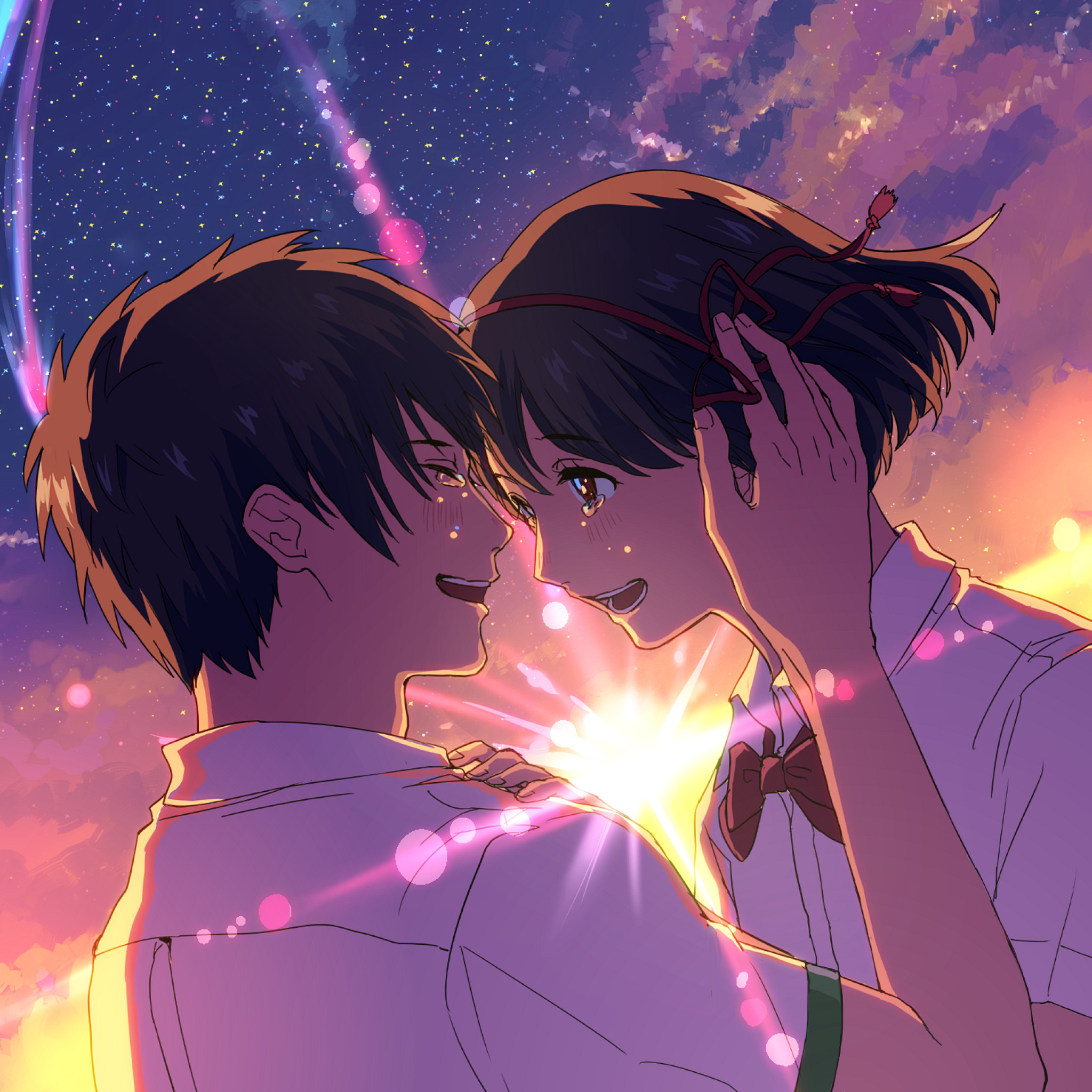 Твое имя. Твоё имя аниме поцелуй. Аниме Kimi no na WA. Твоё имя Мицуха и таки. Аниме твоё имя 2.