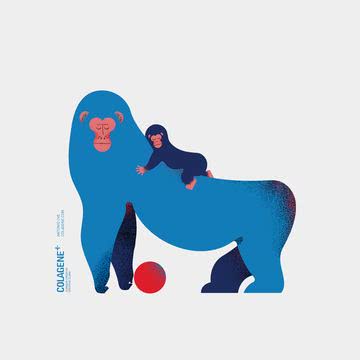 Cute Lovely Gorilla Art Illustration