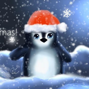 かわいいペンギンのイラスト - 冬
