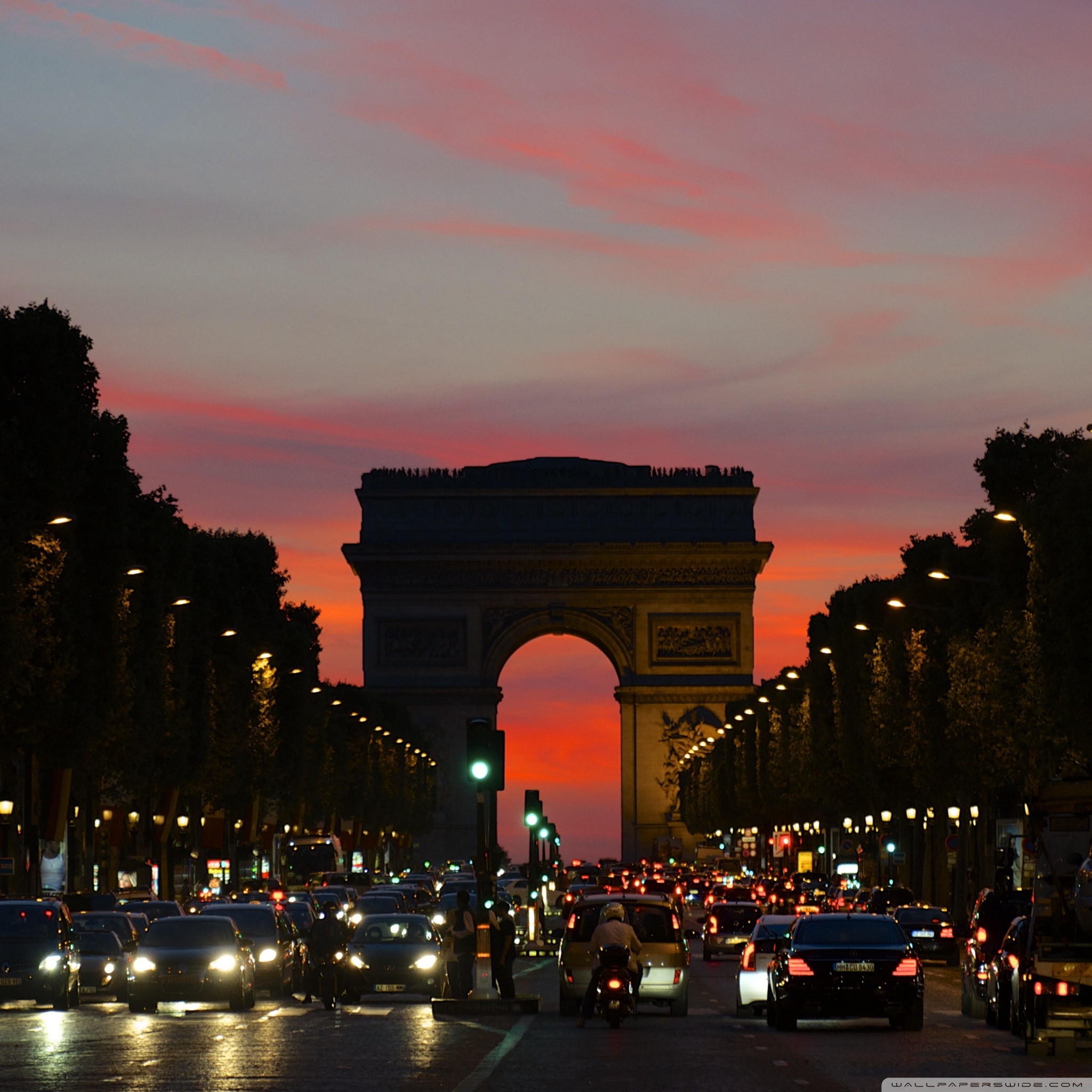 凱旋門 パリの夜景 Ipad タブレット壁紙ギャラリー