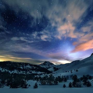 雪山の夜