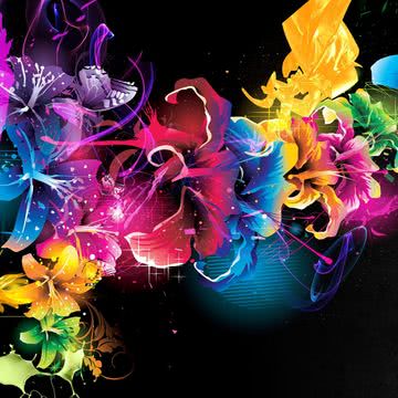 Abstract Flower Colors Wallpaper