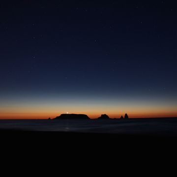 星空と夕焼け