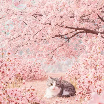 猫と桜