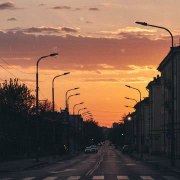 夕暮れの街並み