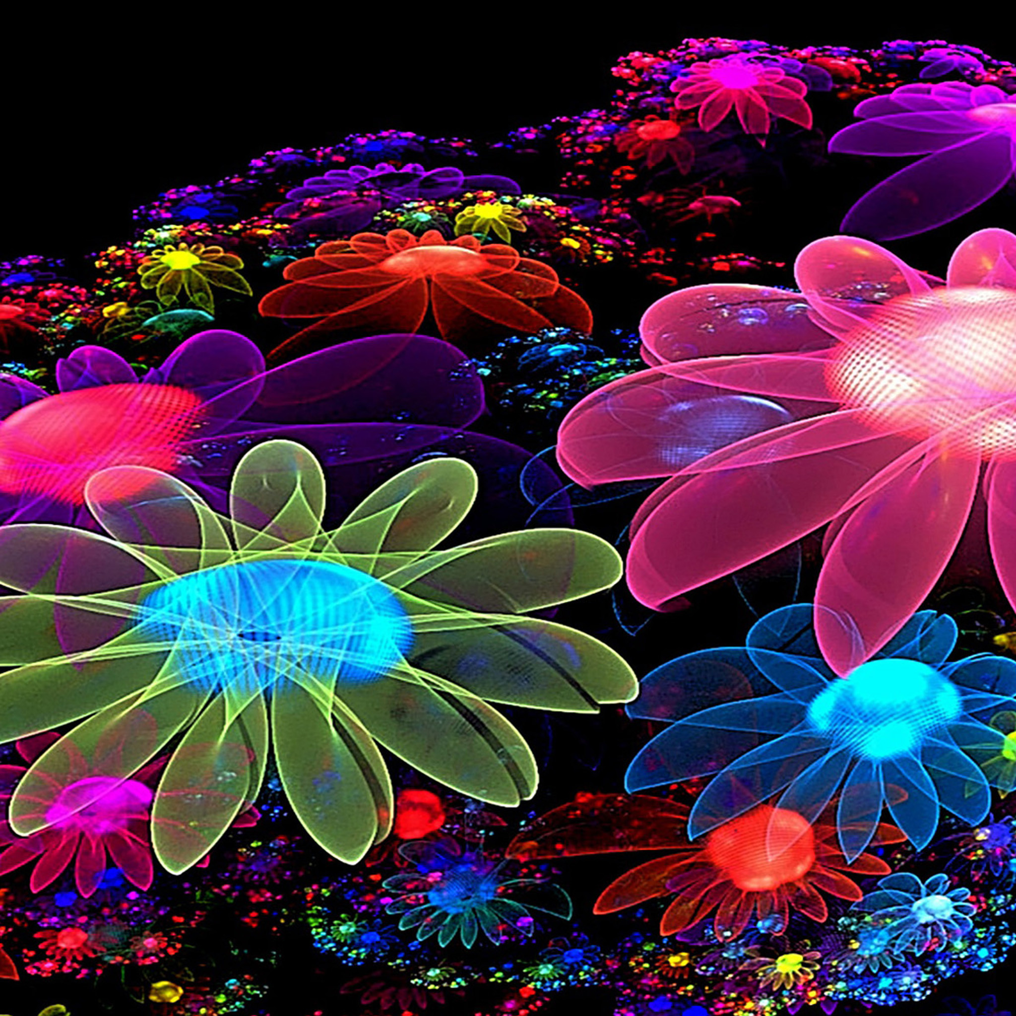色鮮やかな花のデジタルアート Ipad タブレット壁紙ギャラリー