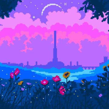 夜 - ドット絵