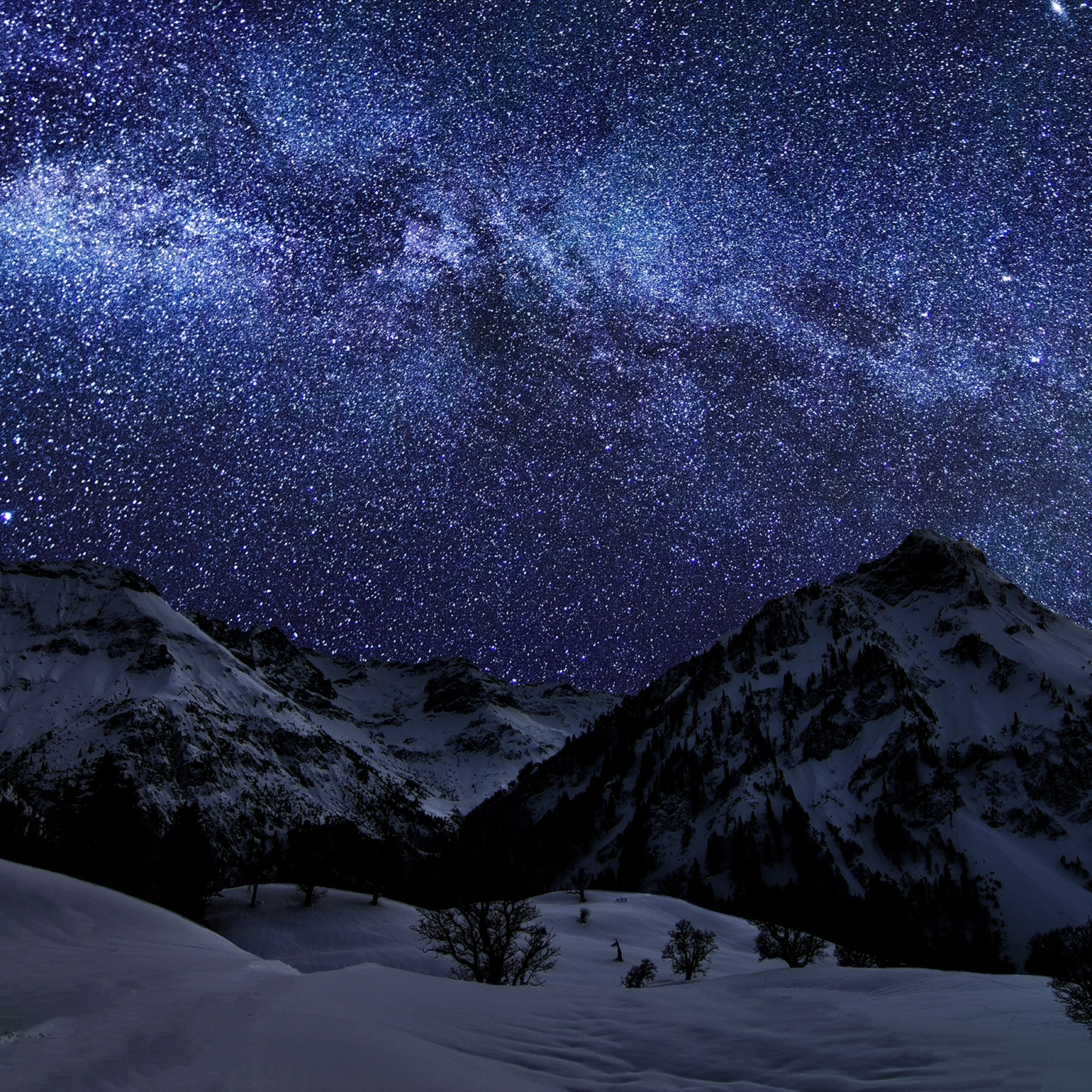 雪山の澄んだ星空 Ipad タブレット壁紙ギャラリー