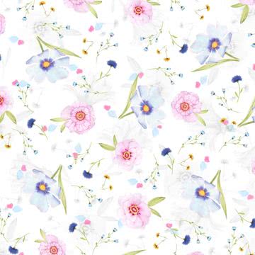 【91位】花柄 - ホワイト