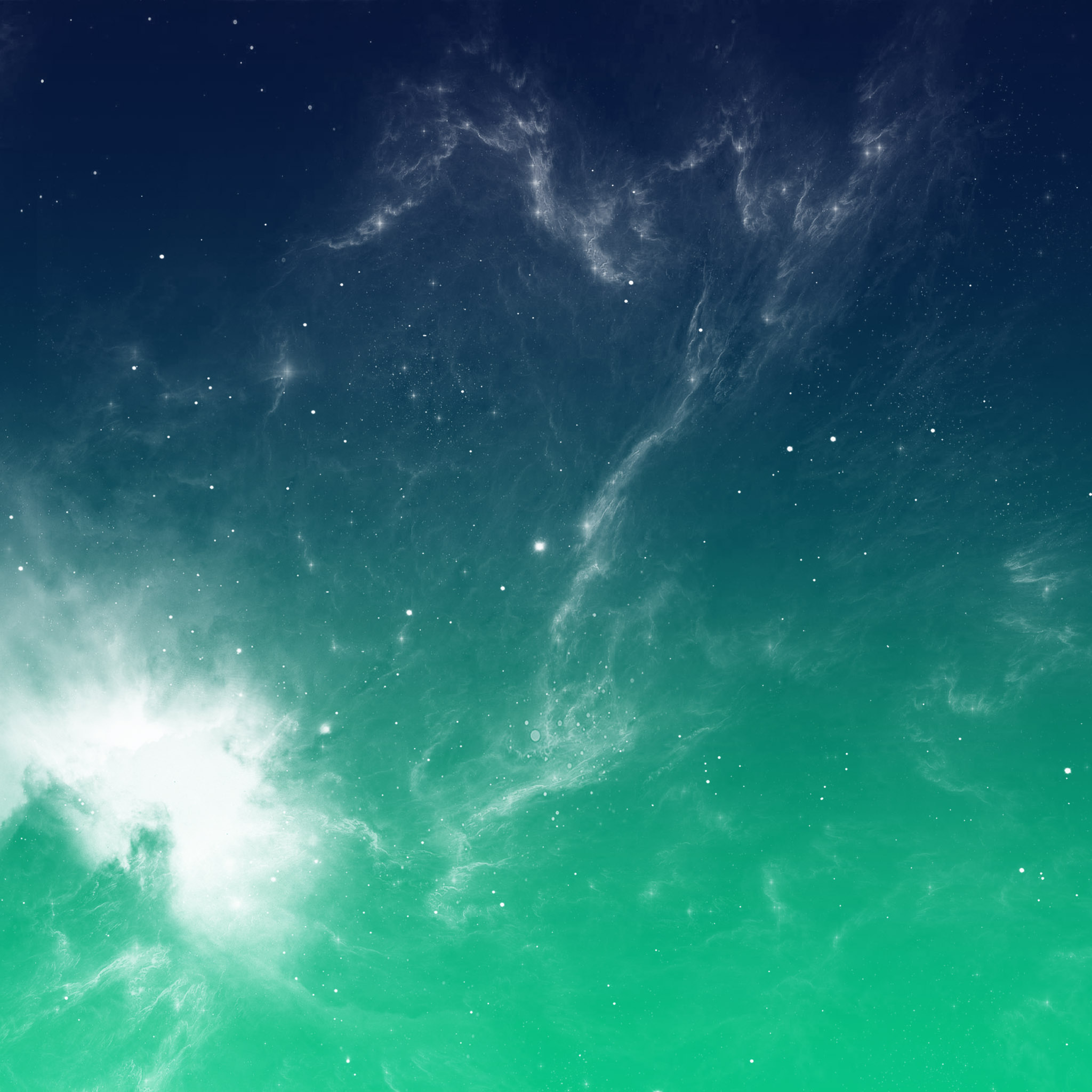 エメラルドグリーンに輝く宇宙のオーロラ Ipad タブレット壁紙ギャラリー