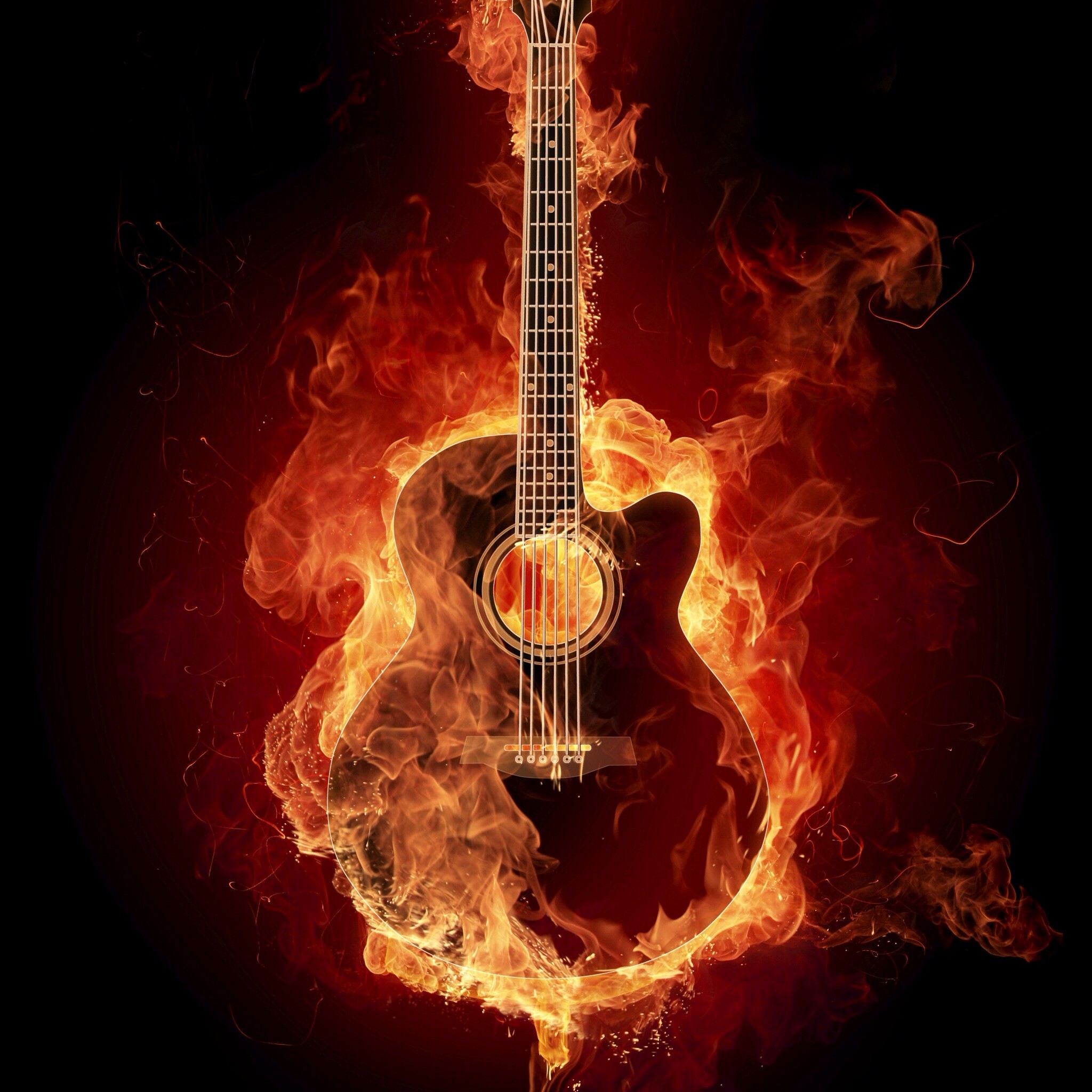 燃えるギター Ipad タブレット壁紙ギャラリー