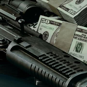 money & gun