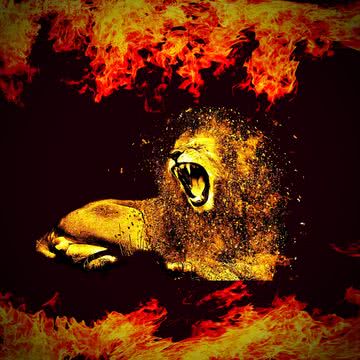 ライオンと炎