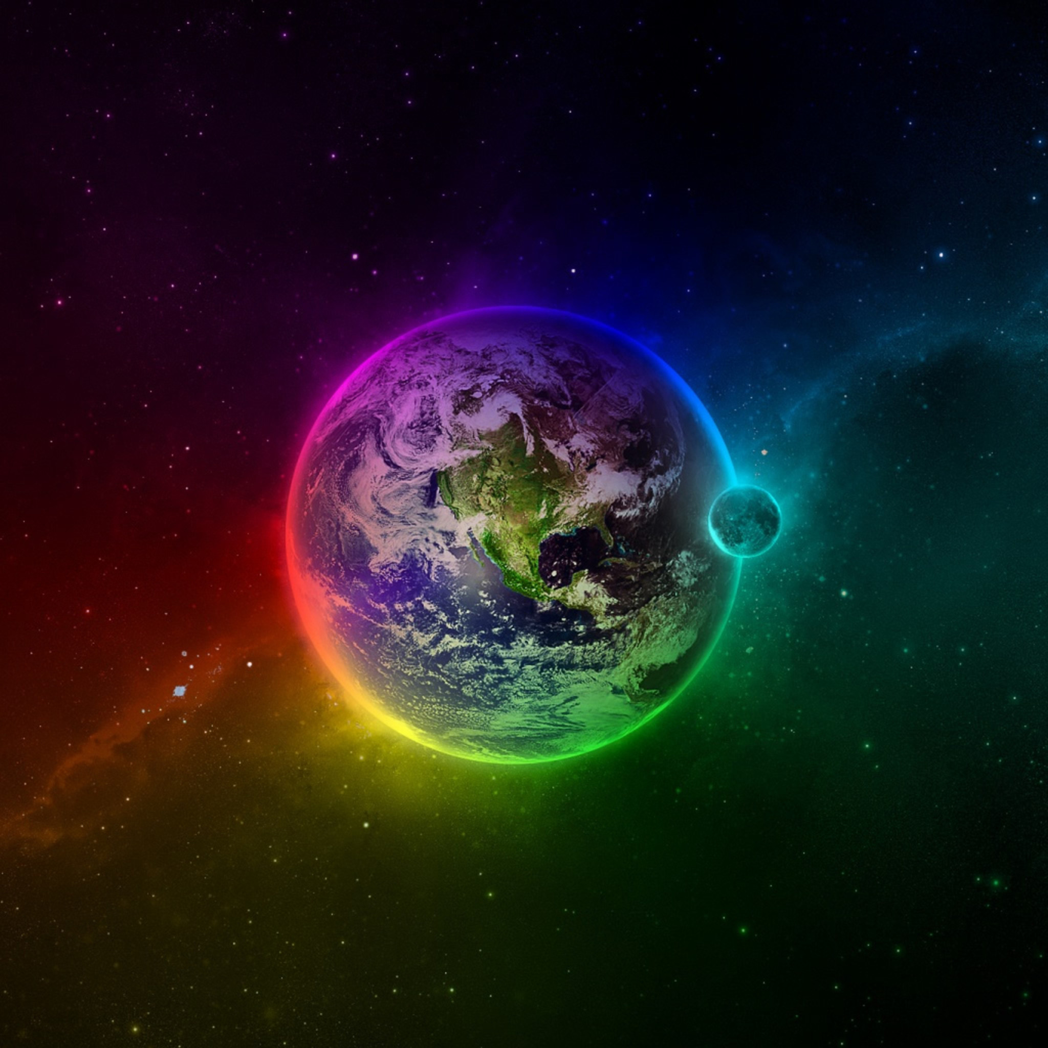 虹色の地球 Ipad タブレット壁紙ギャラリー