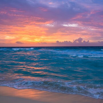 夕暮れの海