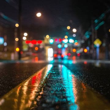 雨の夜景