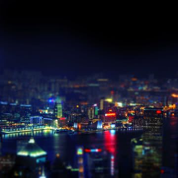 ミニチュアのような香港の夜景
