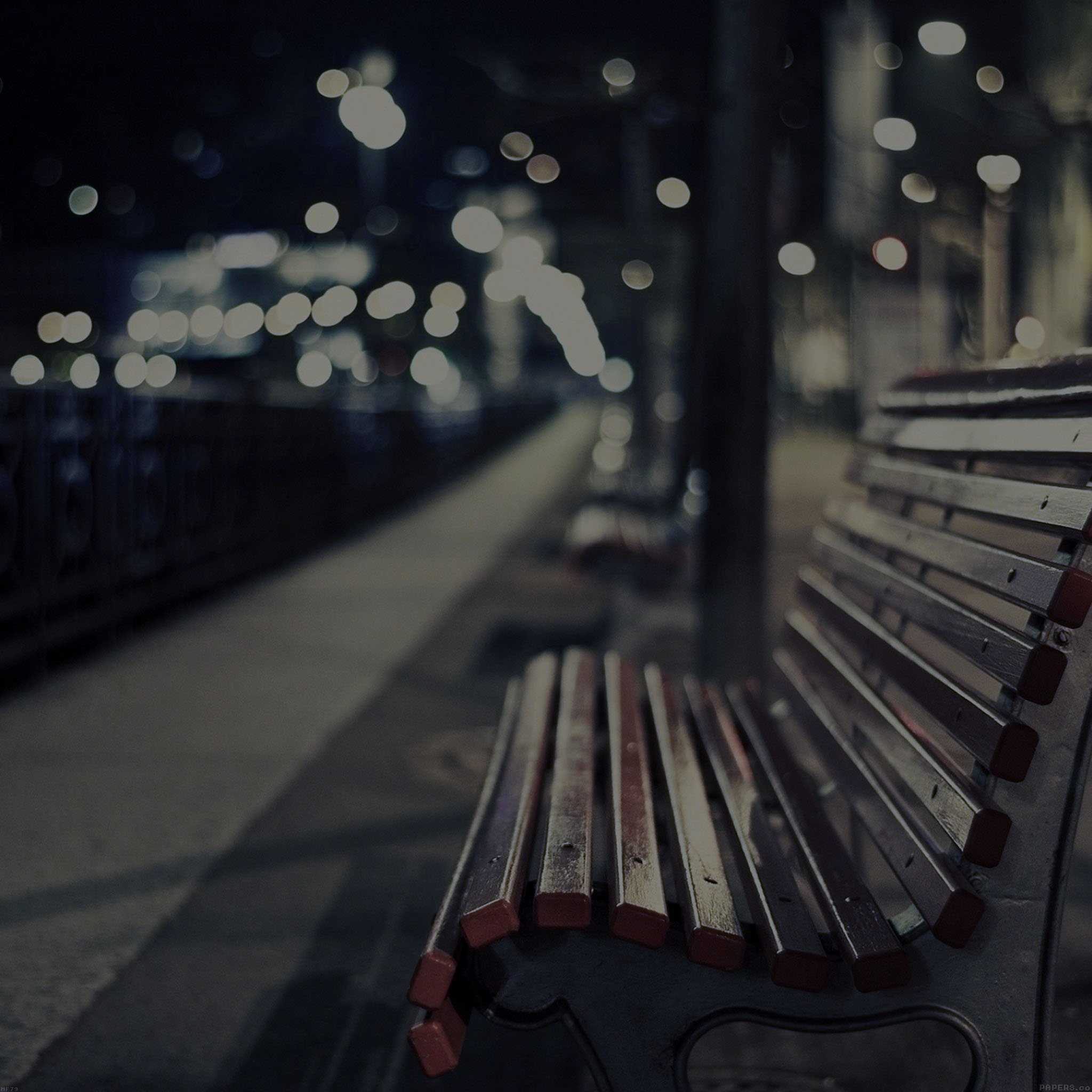 夜景 孤独なベンチ Ipad タブレット壁紙ギャラリー