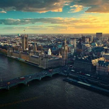 空から見たロンドンの街