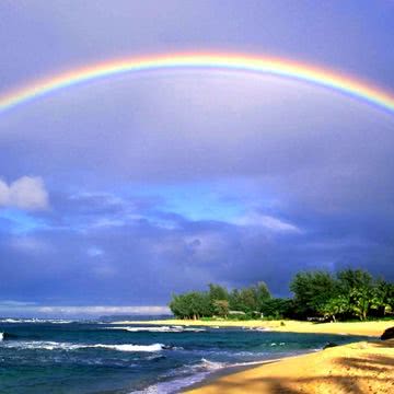 Rainbow over beach
