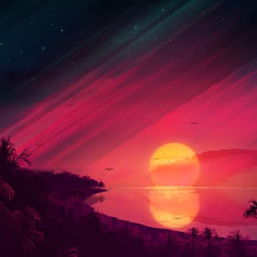 夕暮れの海 | イラスト