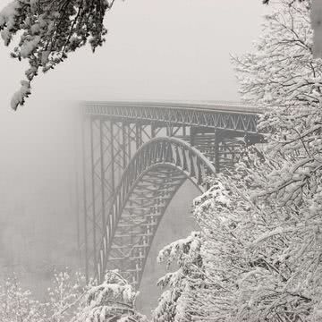 雪景色の鉄橋