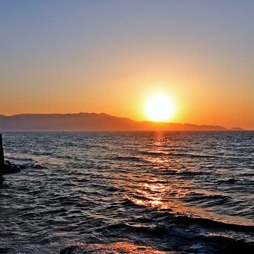 iPhone壁紙Sunset Greece Wall…