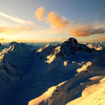 雪山の朝