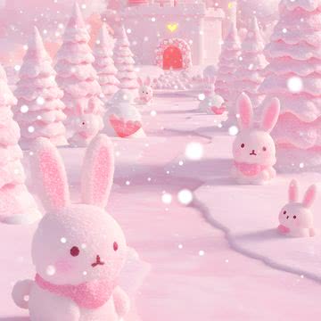 【101位】うさぎの雪だるま|うさぎのiPhone壁紙