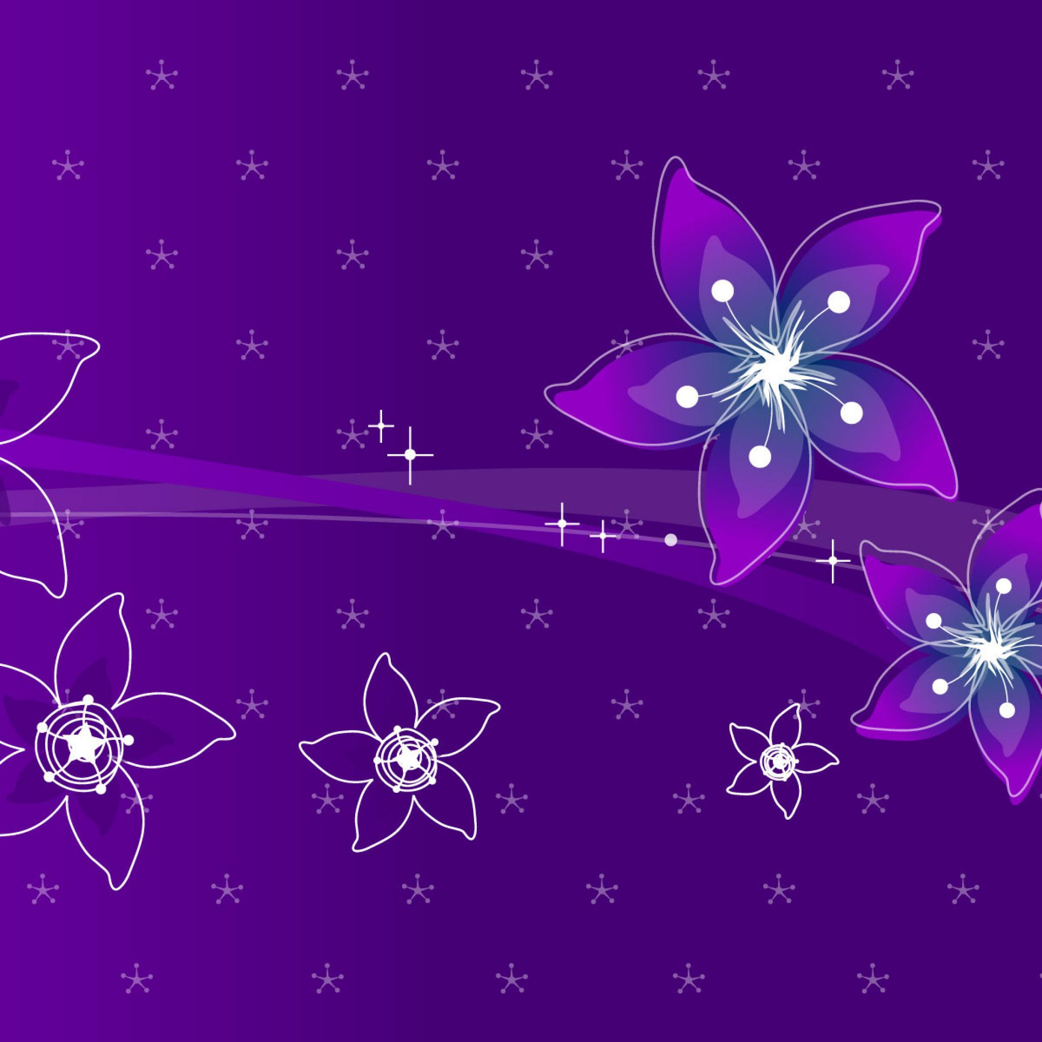 Wallpaper Abstaktsiya Flowers And Purple Lines Hq Wallpapers For Pc Ipad タブレット壁紙ギャラリー
