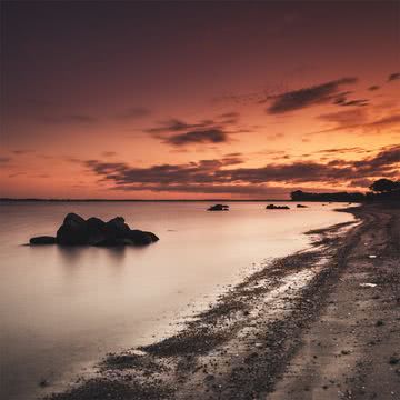 夕暮れの海