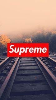 SupremeのiPhoneX壁紙（線路）