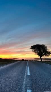 Sunset Clouds Sky Road