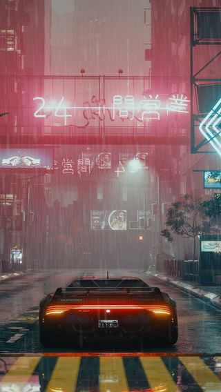 雨とネオン