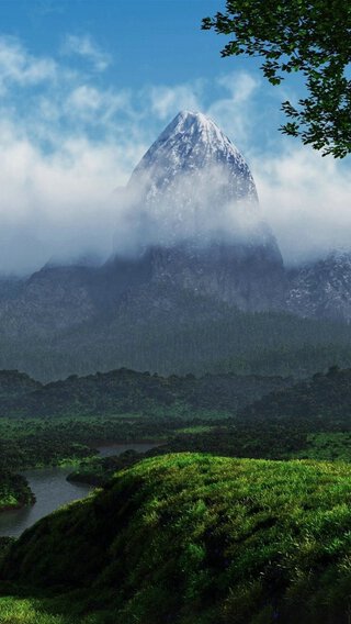 大きな岩山