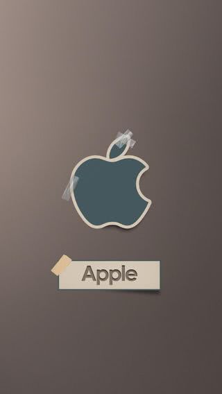 テープで貼り付けたAppleロゴ