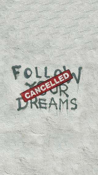 バンクシー - Follow Your Dreams Cancelled|メッセージのiPhone壁紙