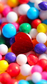 Colorful Marbles Red Heart iPhone6s Wallpaper