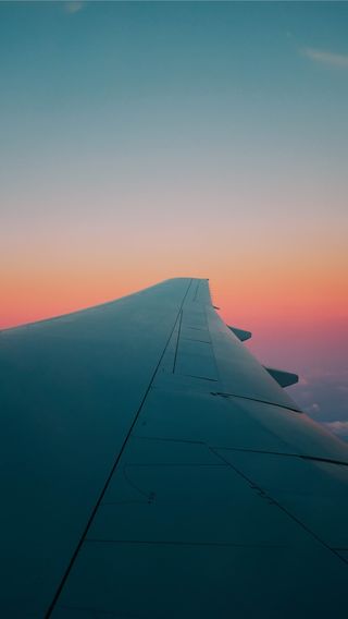 飛行機から見た夕焼け空